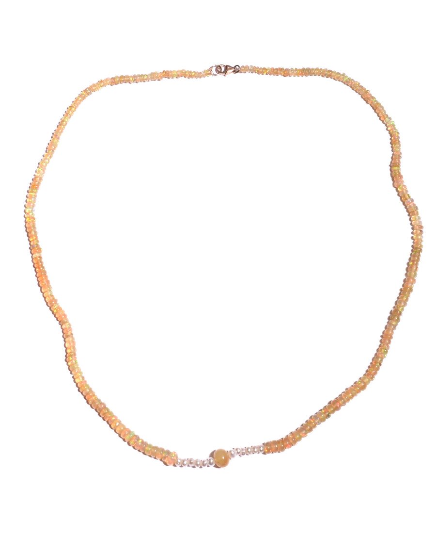 Opal Seed Bead Necklace