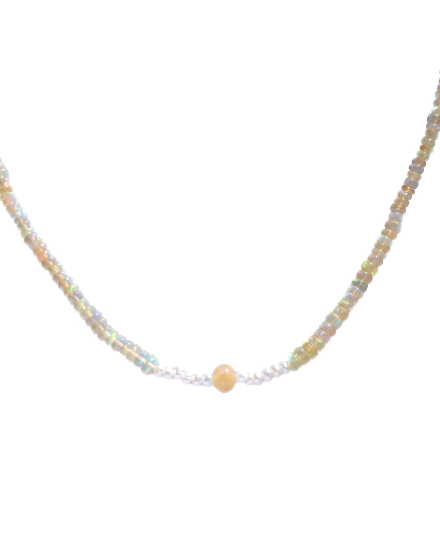 Opal Seed Bead Necklace