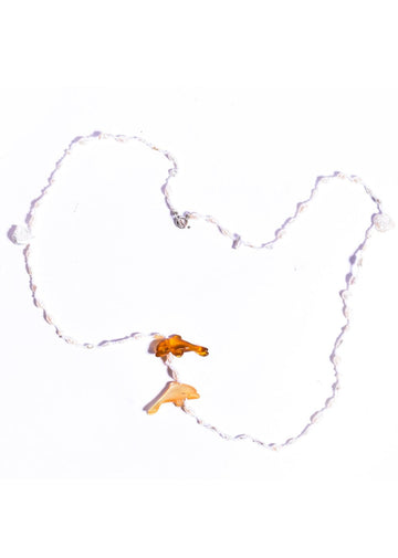 Keshi Pearl, 2 Hand Carved Dolphins  •  Hand-Strung Necklace