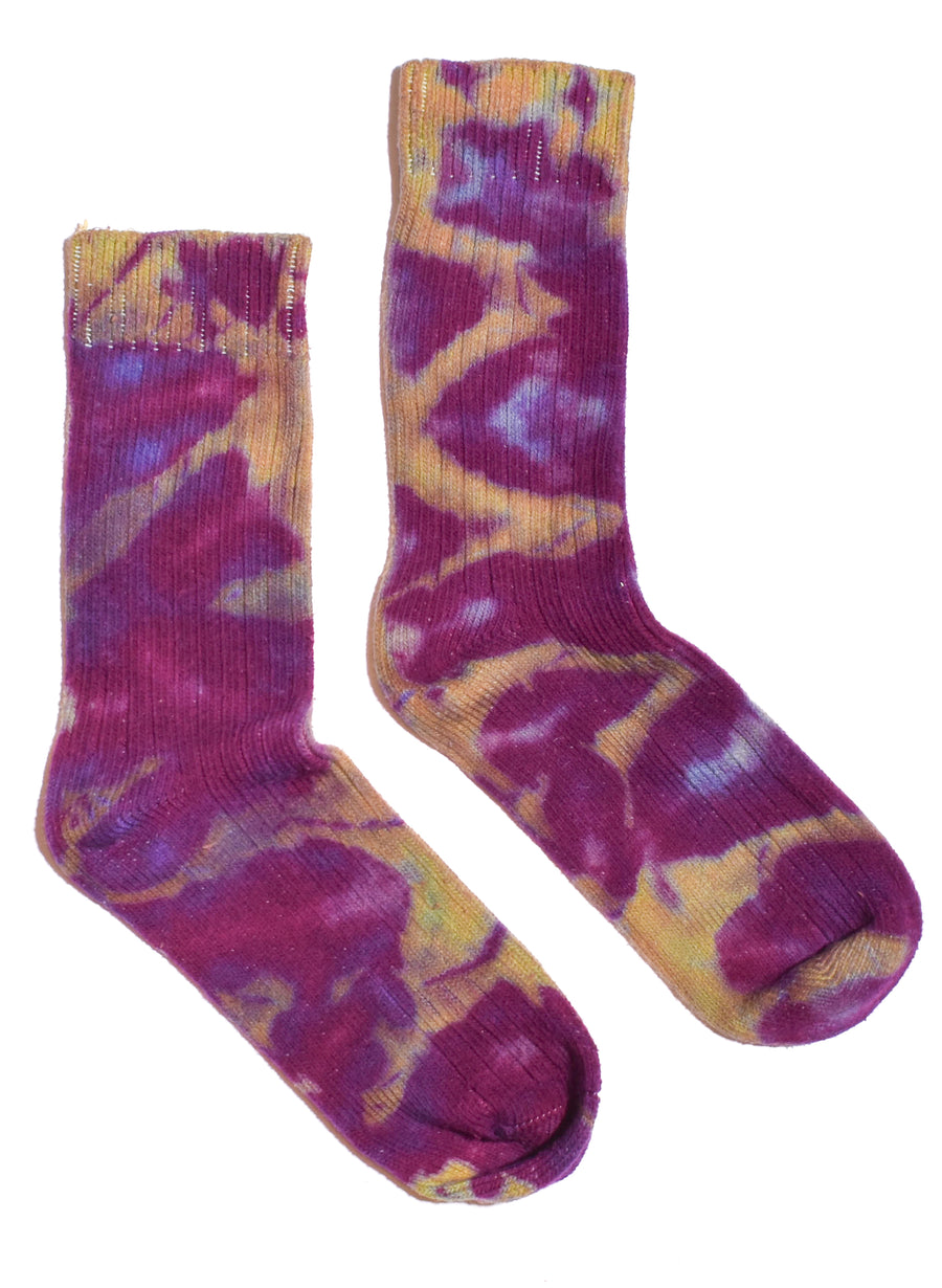 Women's Crew Socks • Hand Tie-Dye Mid Weight Organic Cotton