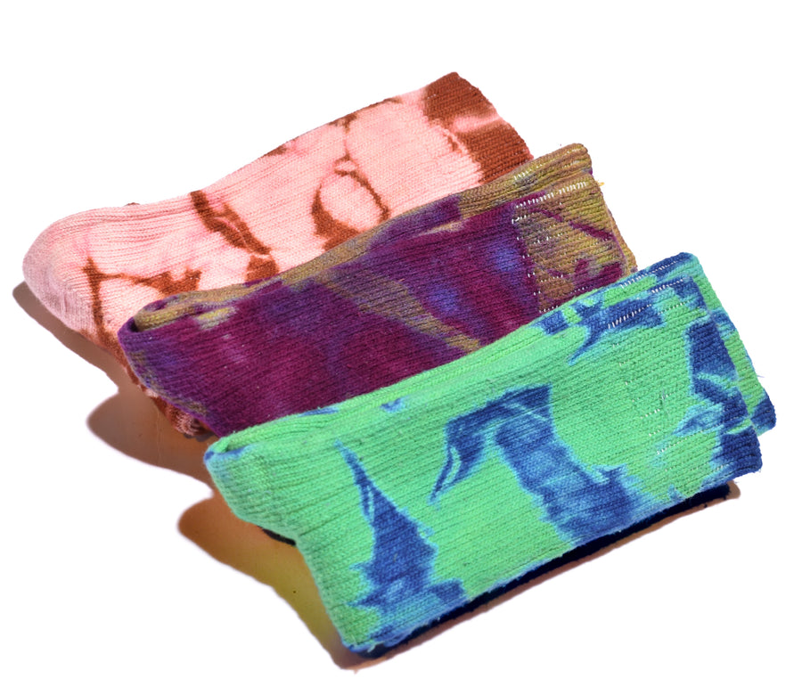 Women's Crew Socks • Hand Tie-Dye Mid Weight Organic Cotton