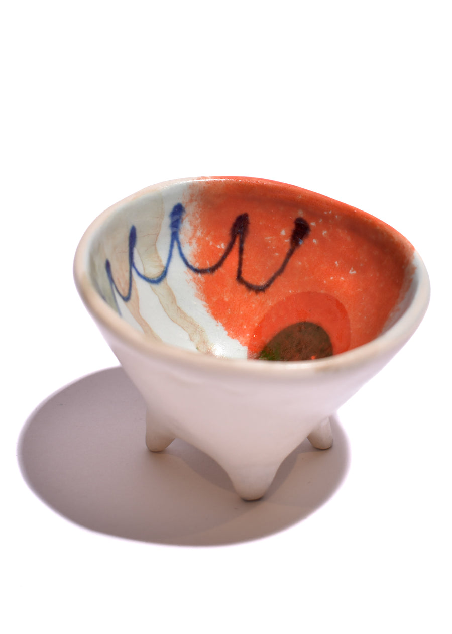 Footed Bowl  • Spiral Tangerine Dream