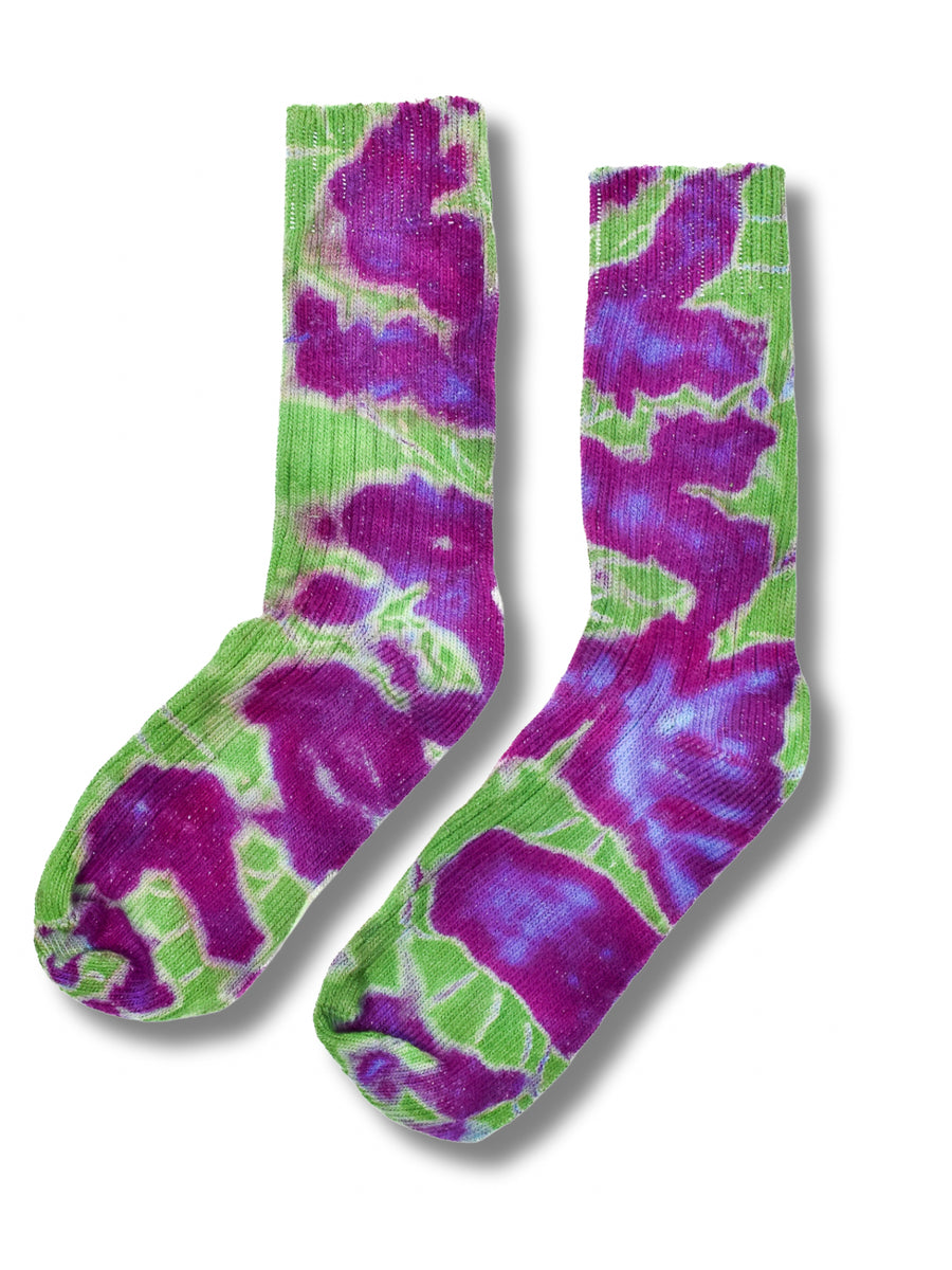 Women's Crew Socks • Hand Tie-Dye Mid Weight Organic Cotton
