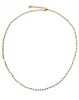 14k Gold Link-chain with Beaded Stones • Necklace