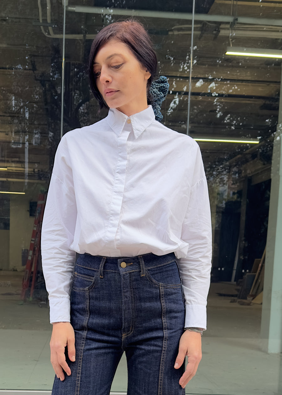 Kyana Button-Down • White Poplin