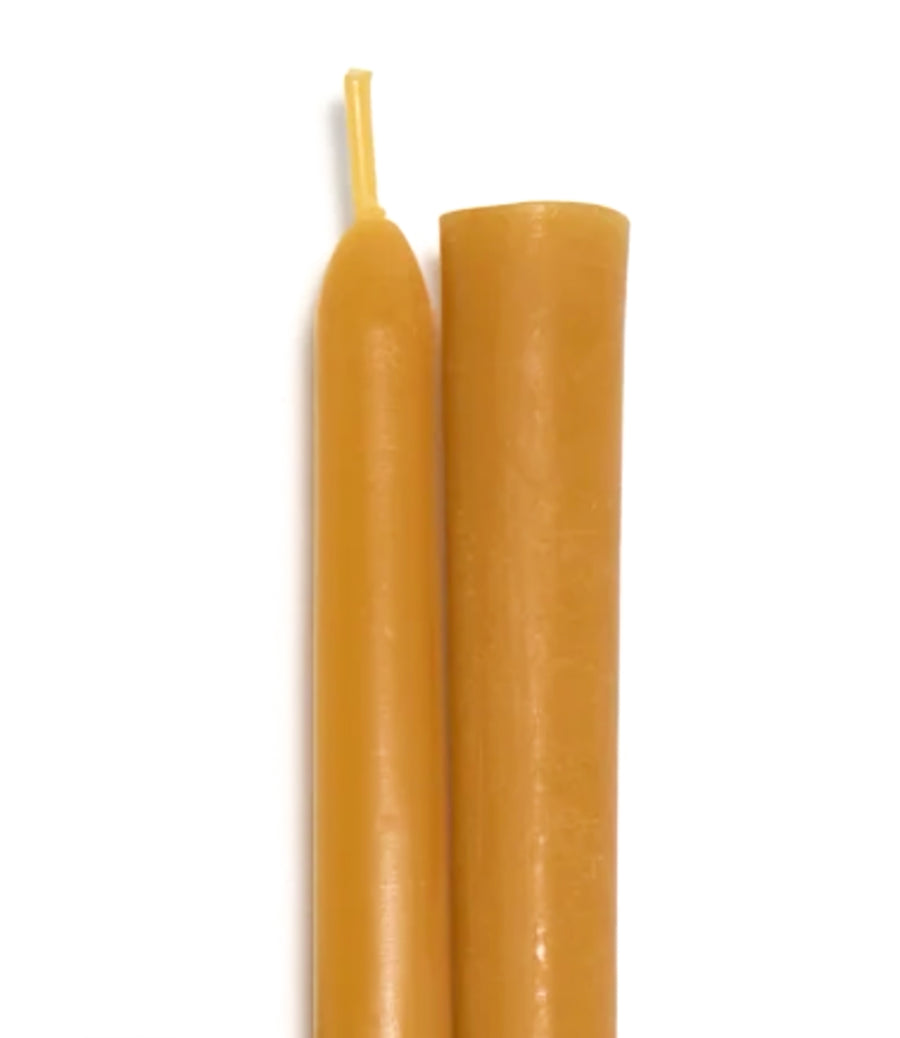 Natural Beeswax Taper Candles • hand dipped